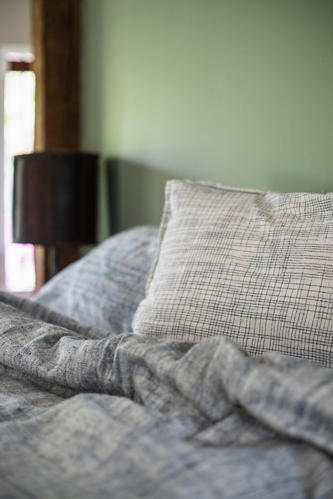 Handwoven Cotton Duvet Set (Indigo Melange) - Image 2